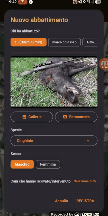 Sirbone – Registra l'abbattimento